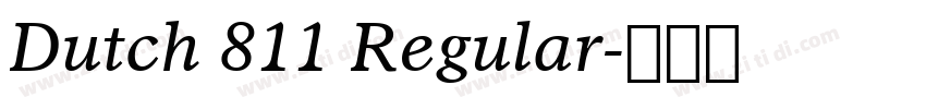 Dutch 811 Regular字体转换